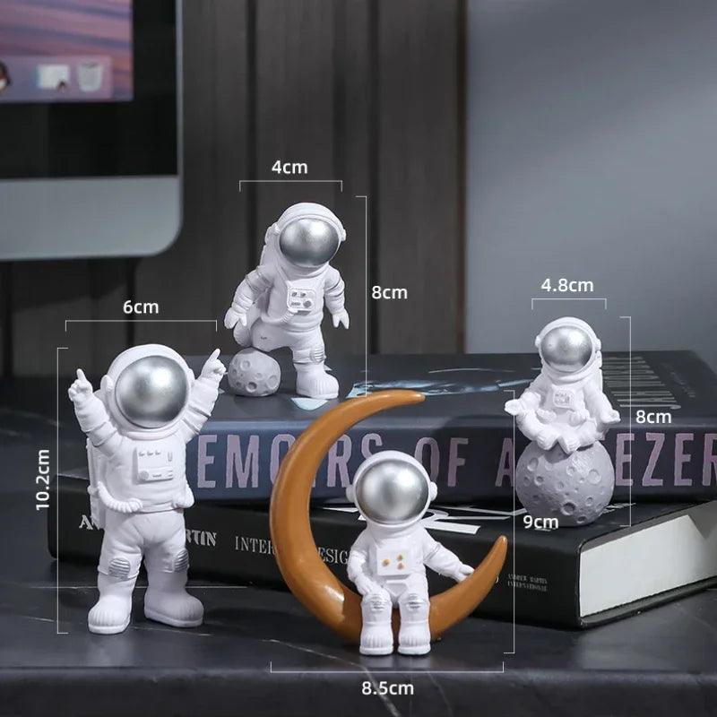 Conjunto de 4 Esculturas de Astronauta - Home Premium Brasil