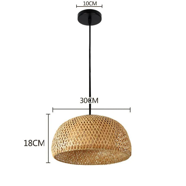 Luminária Pendente Bambu Rattan Loom - Home Premium Brasil