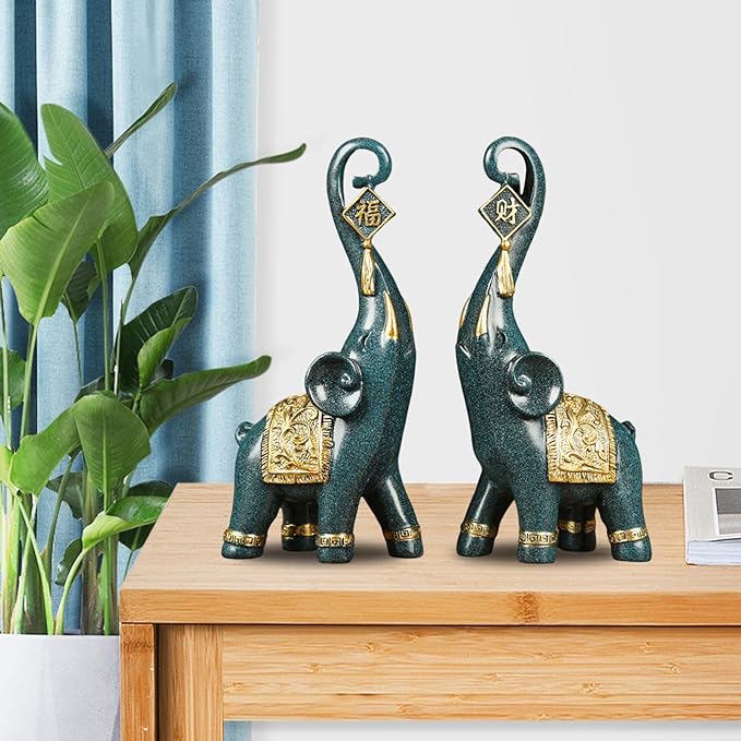 Estatuetas Elefantes Prosperidade 2 Peças - Home Premium Brasil