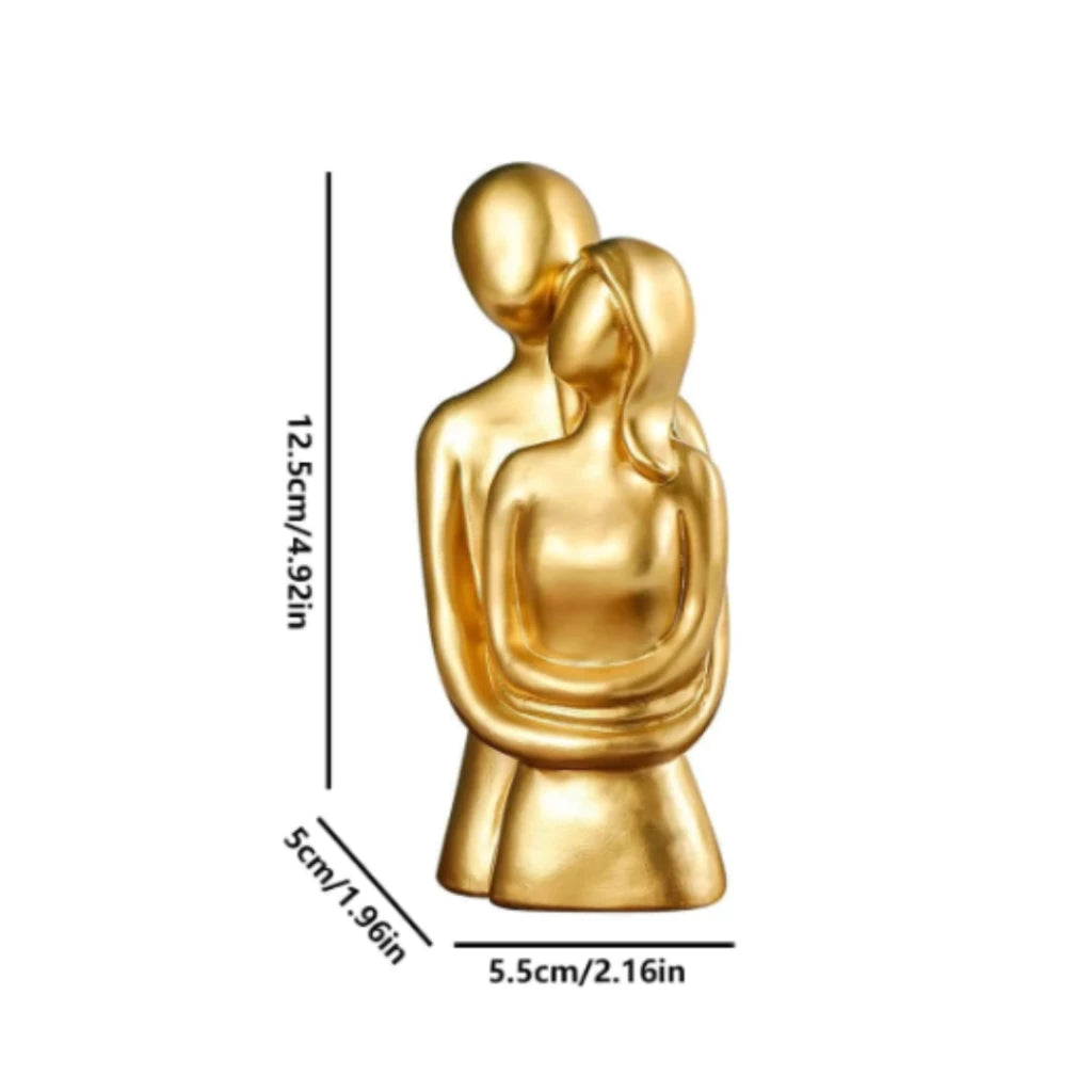 Escultura Casal Abraçados em Gesso - Home Premium Brasil