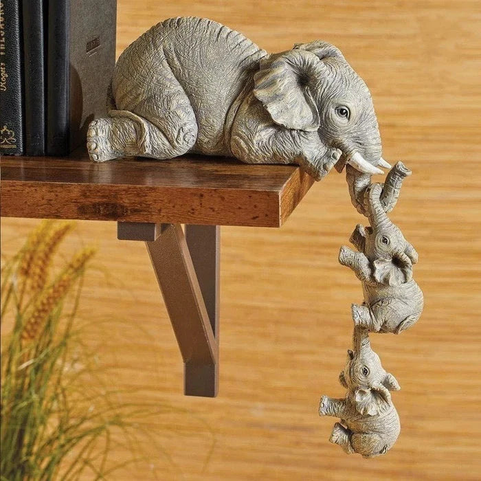 Estatuetas Família Elefante 3 Peças - Home Premium Brasil