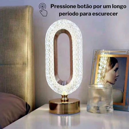 Luminária de Mesa LED Cristal Luxo - Home Premium Brasil