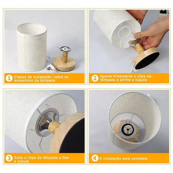 Luminária de Mesa Cúpula Linho - Home Premium Brasil