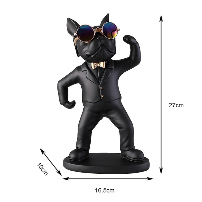 Escultura Decorativa BullDog Mordomo Suporte de Taças - Home Premium Brasil