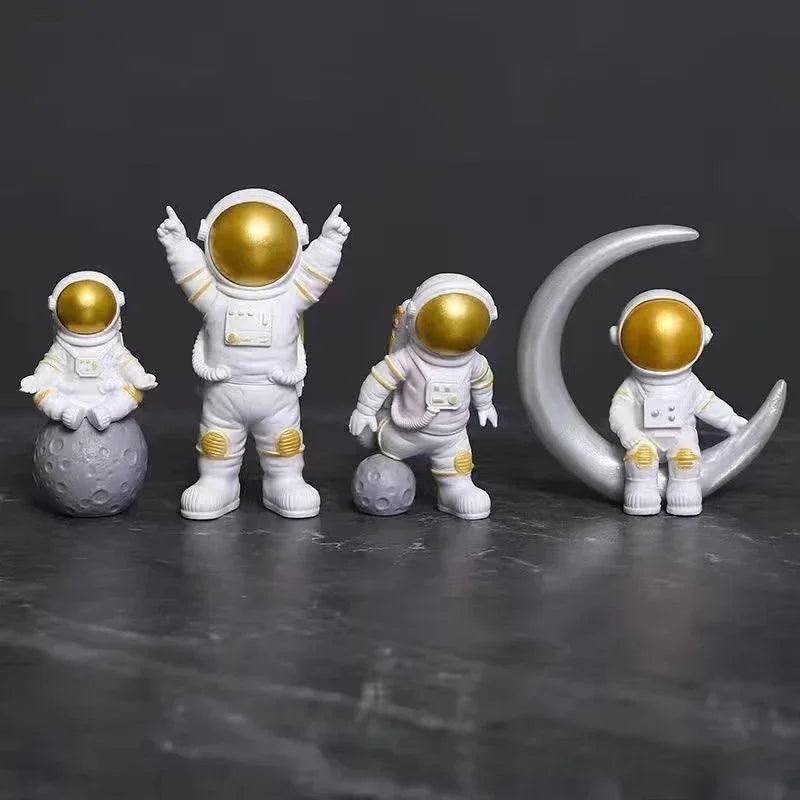 Conjunto de 4 Esculturas de Astronauta - Home Premium Brasil