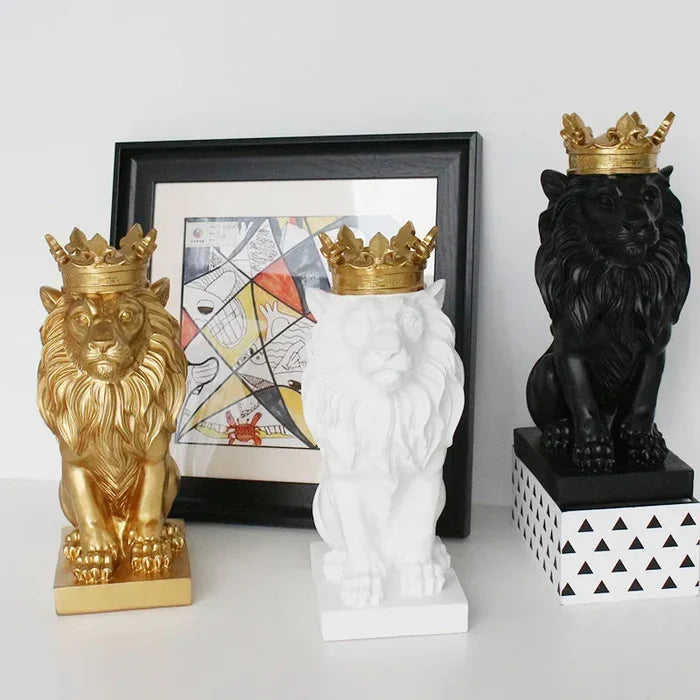 Estatueta Leão Imperador - Home Premium Brasil