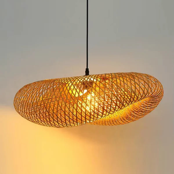 Luminária Pendente Bambu Rattan Honolulu - Home Premium Brasil