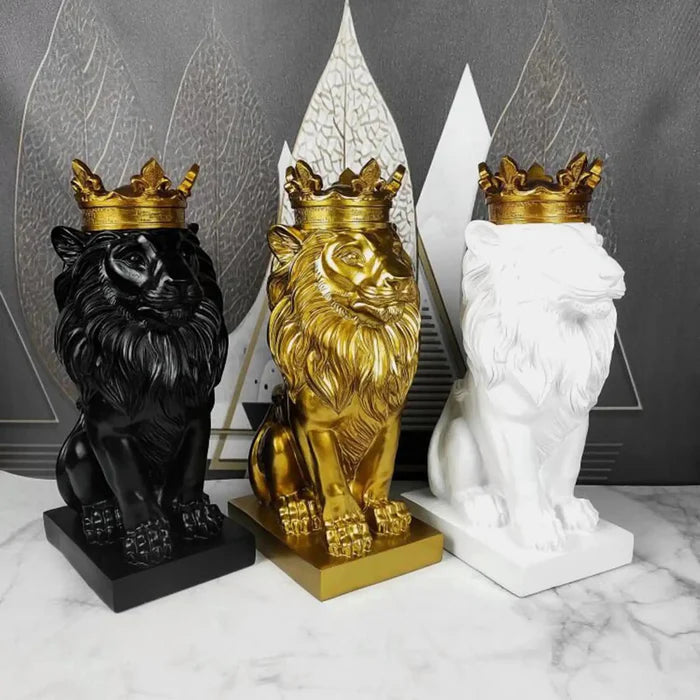 Estatueta Leão Imperador - Home Premium Brasil