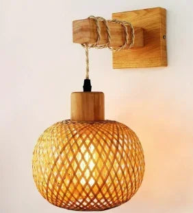 Arandela de Parede em Bambu Natural - Home Premium Brasil