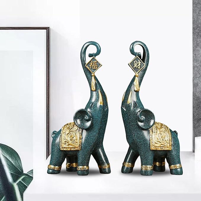 Estatuetas Elefantes Prosperidade 2 Peças - Home Premium Brasil