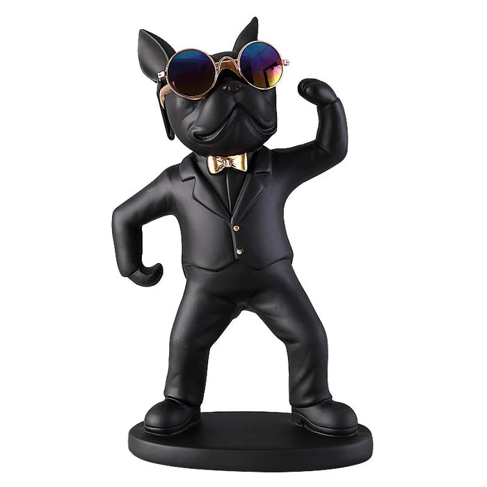 Escultura Decorativa BullDog Mordomo Suporte de Taças - Home Premium Brasil