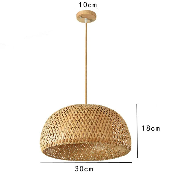 Luminária Pendente Bambu Rattan Loom - Home Premium Brasil
