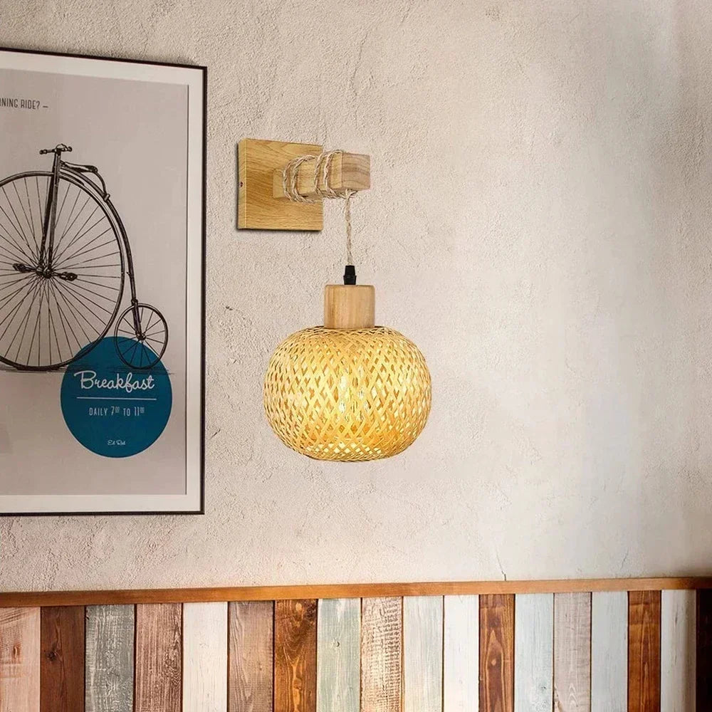 Arandela de Parede em Bambu Natural - Home Premium Brasil