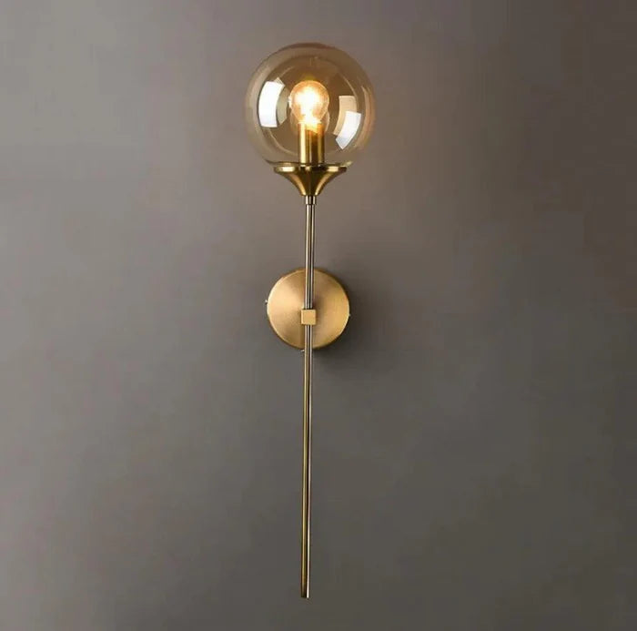 Arandela Dourada de Parede Interna Globo - Home Premium Brasil