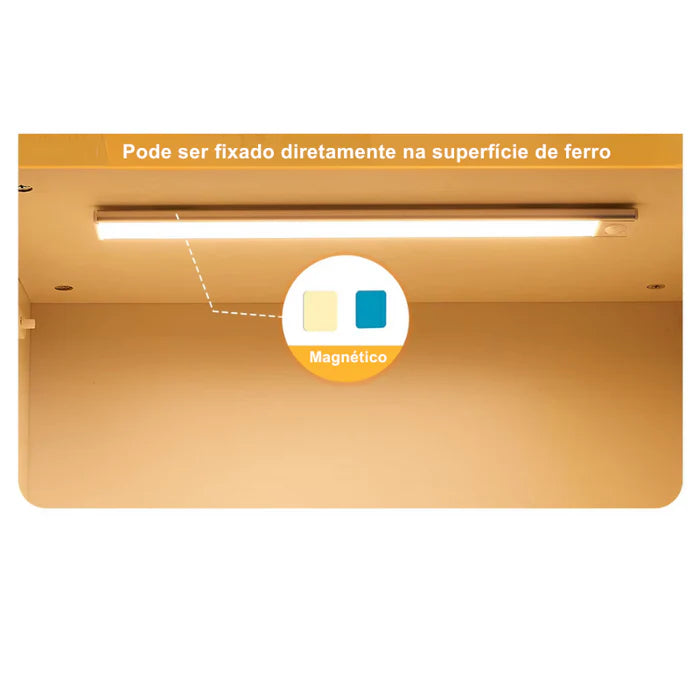 Luminária LED Fina – Sensor de Movimento e Recarregável - Home Premium Brasil
