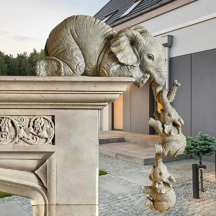 Estatuetas Família Elefante 3 Peças - Home Premium Brasil