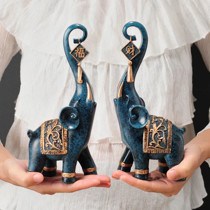 Estatuetas Elefantes Prosperidade 2 Peças - Home Premium Brasil