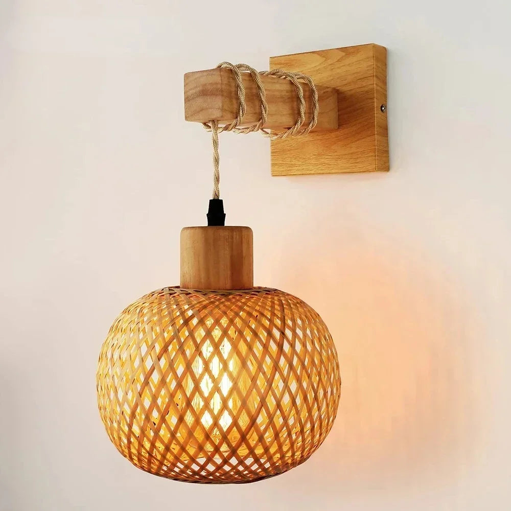 Arandela de Parede em Bambu Natural - Home Premium Brasil