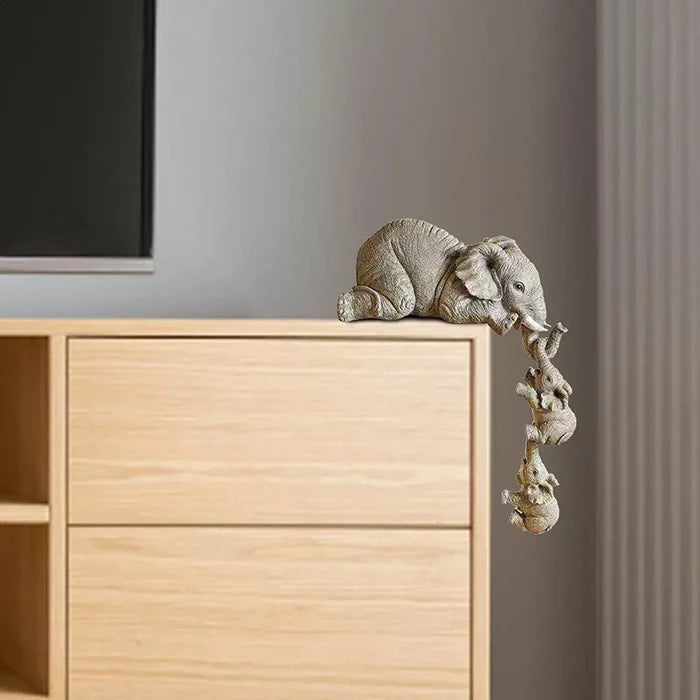 Estatuetas Família Elefante 3 Peças - Home Premium Brasil