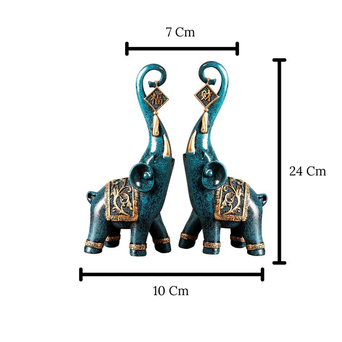 Estatuetas Elefantes Prosperidade 2 Peças - Home Premium Brasil